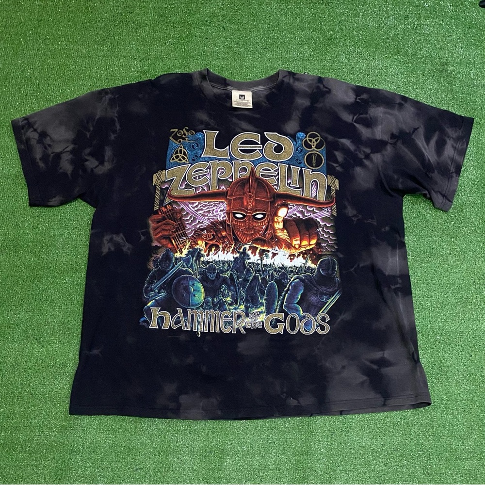Vintage 1999 Led Zeppelin Tie Dye T-Shirt XL / XXL Black Graphic Rock Music